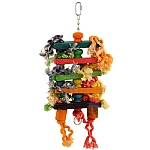 Stacks and Spools - Wood and Rope Parrot Toy