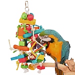 Knotty Stacker Wood And Rope Parrot Toy