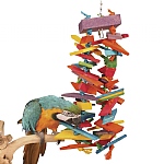 Rainbow Tower Wood and Rope Parrot Toy