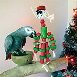 Father Christmas Wood and Rope Parrot Toy