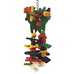 Starry Eyed Wood and Rope Parrot Toy