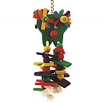 Starry Eyed Wood & Rope Parrot Toy