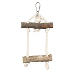 Naturals Wood & Rope Double Perch Swing Parrot Toy