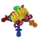 Gear Wheel Rattle and Forage Parrot Foot Toy