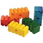 Coloured Chunky Groovy Blocks - Parrot Toy Parts - Pack of 5