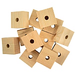 Natural Wooden Blocks Medium - Parrot Toy Parts - 12 Pack