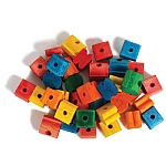 Mixed Coloured Wood Shapes - Pack of 36
