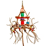 Spirou Paper Rope and Leather Parrot Toy