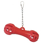 Giggly Dumbbell Rubber Foraging Parrot Toy