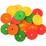 Colourful Wooden Wheels Small - Parrot Toy Parts - 20 Pack