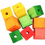 Colourful Wooden Cubes - Large - Pack of 9