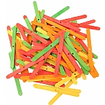 Coloured Wood Ice Lolly Sticks - Parrot Toy Parts - 100 Pack