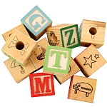 Colourful Wood ABC Blocks - Large - Parrot Toy Parts -12s