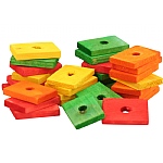 Colourful Wooden Slats Medium - Parrot Toy Parts - 29 Pack