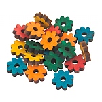 Coloured Pine Wood Daisies - Parrot Toy Parts  - 20 Pack